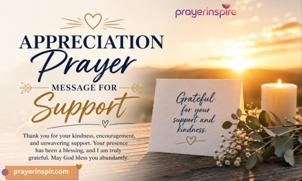 Appreciation Prayer Message for Support